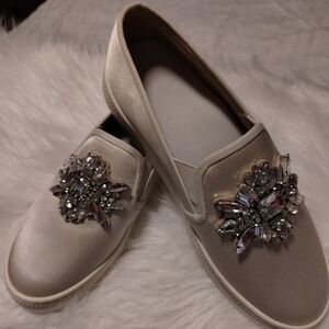 Badgley Mischka Satin Sneaker Flats